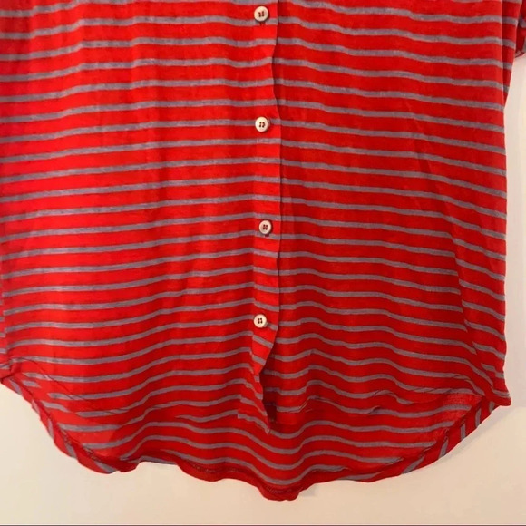Splendid Striped Dolman Sleeve Polo Button Down Red Size M NWT - Picture 6 of 11